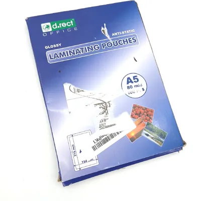 Produktbild von DRECT Laminierte Bögen Transparent A5 80 Micron 2x80 Schutzfolie Kunststofffolie