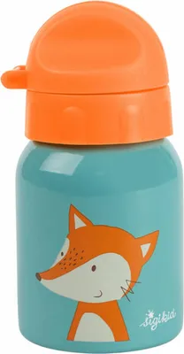 Produktbild von sigikid Edelstahl Trinkflasche Fuchs, Wasserflasche, Kindertrinkflasche, Kinder Flasche, Blau, 250 ml, 24994