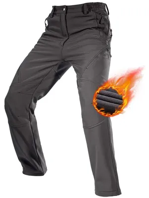 Produktbild von FREE SOLDIER Herren Winter wasserdichte Skihose Jagd Outdoor Hose Winddichte Thermohose Winterhose Softshellhose zum Klettern und Wandern(Grau,56 Lang) – Größe 40 Lang