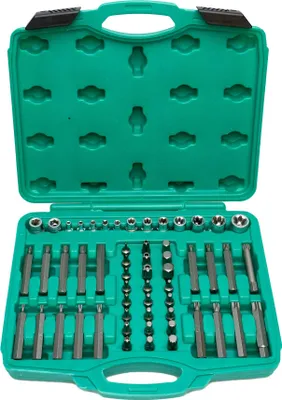 Image de Lot de douilles 56 pièces 1/2" - 3/8" - 1/4" pour toutes les formes de vis courantes de WIESEMANN 1893 | porte-embout & toutes les vis principales I 80188