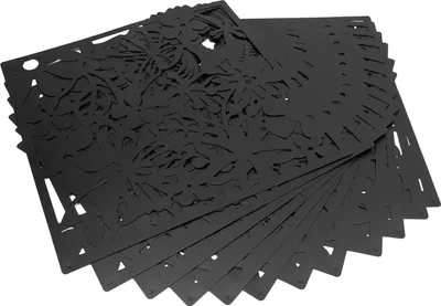 Produktbild von Hängender Raumteiler - Deko-Trennwand 12-teilig - Schmetterlingsmuster - 40 x 40 cm je Panel - 1,92 m² Abdeckung - 48 Ringe - Wandmontage - Schwarz