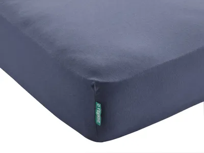 Produktbild von Spannbettlaken »Berlin« Bettlaken BxL+H 180x200+30 cm Dunkelblau Microsatin Hautfreundlich für Boxpringbetten Matratzen bis 30 cm Höhe, 202092