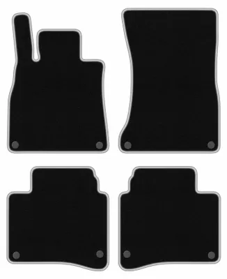 Produktbild von Fußmatten Automatten Velours Schwarz/Silber für Mercedes S W222 2013- Set 4-tlg