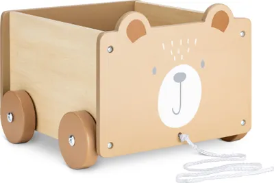 Produktbild von Navaris Spielzeugkiste Kiste Aufbewahrung für Spielzeug - Aufbewahrungsbox für Kinderzimmer - 26,4x20x25,8cm Spielkiste für Kinder - mit Rädern