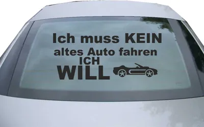 Produktbild von Indigos UG - Aufkleber Heckscheibe & Motorklappe DE7043 - schwarz - 600x285 mm - kein altes Auto - Auto Scheiben Fenster Heckklappe Tuning Racing JDM - Die cut