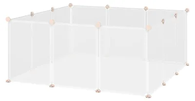 Immagine prodotto di Gabbia metallica fai-da-te per piccoli animali domestici | Colore: Bianco | Dimensioni: 41,33 x 41,33 x 17,71 cm