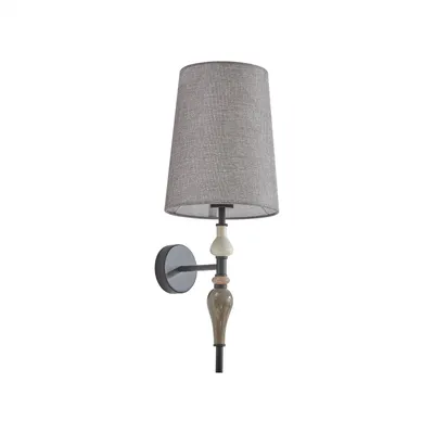 Produktbild von Lindby Wandleuchte Haldorin, grau/schwarz, Textil, 58 cm