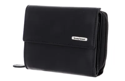 Produktbild von bruno banani Leder Geldbörse New York Wallet Zip With Flap Black schwarz