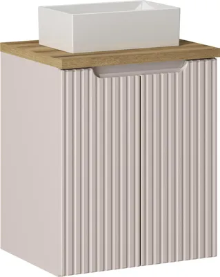 Produktbild von Badezimmerset 50 Cm Kaschmir Mit Eichenplatte Und Aufsatzwaschtisch