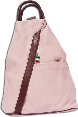 Produktbild von Florence Damen Rucksack Tasche Echt-Leder rosa braun OTF604A