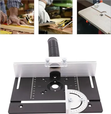 Immagine prodotto di Piano di lavoro per fresatrice - Piano per fresatrice verticale - Lega di alluminio - Per la lavorazione del legno, l'incisione e la fresatura dei bordi - Nero