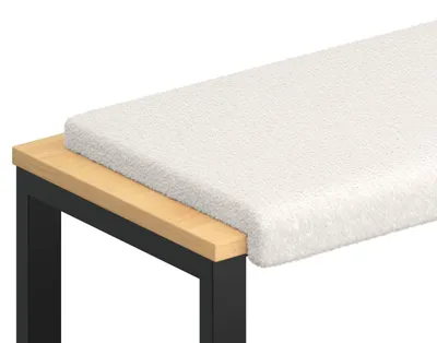 Image de vidaXL Coussin de banquette en tissu sherpa, couleur crème, profondeur 35 cm