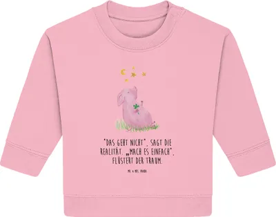 Produktbild von Mr. & Mrs. Panda Organic Baby Pullover Schwein Glück 24. - 36. Monat - Baumwolle Pink - Geschenk, Träume, Glücksbringer, Sterne, Lustige Sprüche, Ziele, Motivation, Bullover