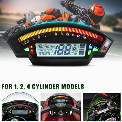 Obrázok produktu pre Lcd Display 6 Režimy Farby Merač kilometrov rýchlomer vody Teplota olej Universal Motocyklové príslušenstvo