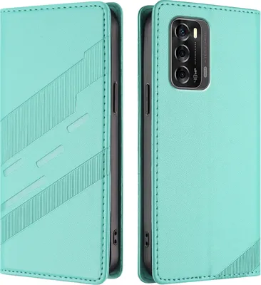 Produktbild von Hülle für ZTE Blade V40, Kunstleder Brieftaschen Handyhülle mit Kartenfach und Standfunktion Türkis