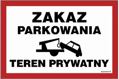 Zdjęcie produktu dla ND062 Zakaz parkowania teren prywatny 200x130 płyt