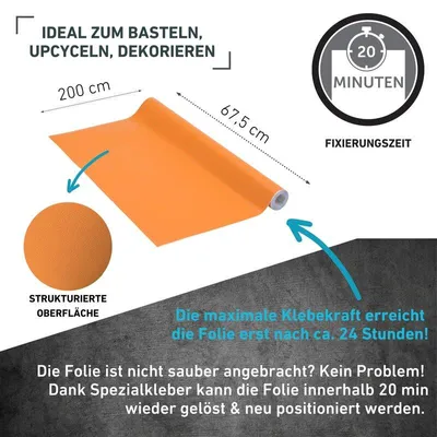 Produktbild von Klebefolie Unimatt orange - 67,5x200cm