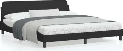 Produktbild von Bettgestell mit Kopfteil Schwarz 180x200 cm Samt - Klassische Betten 373234