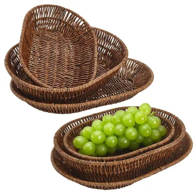 Imagen del producto de Juego de 6 pequeñas cestas de pan trenzadas, ideales para el almacenamiento en la cocina