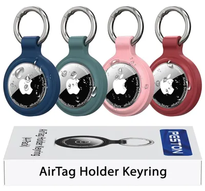 4er-Pack AirTag-Halter Schlüsselanhänger, IP67 wasserdicht