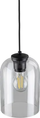 Produktbild von Hängelampe Metall Glas D: 14 cm rund H: max. 160 cm Schwarz E27 Modern Pendelleuchte