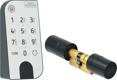 Obrázok produktu pre Elektronický cylindrický zámok BURG-WÄCHTER secuENTRY Home 5001, s klávesnicou Pincode ENTRY, 6 používateľov, Bluetooth, IP53, hrúbka dverí do 118 mm