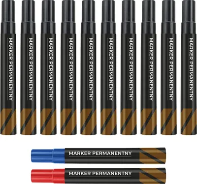 Produktbild von 12er Set Permanentmarker, schnelltrocknend, langlebig