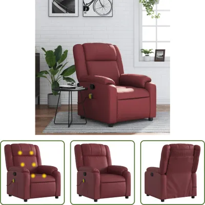 Produktbild von The Living Store Massagesessel Weinrot Kunstleder