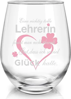 Produktbild von Joymaking Weinglas mit Gravur, Abschiedsgeschenk Lehrerin, 17oz