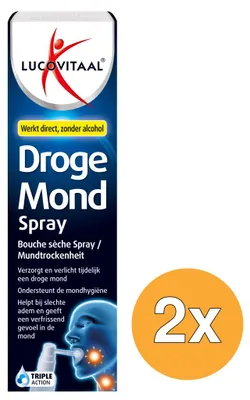 Produktbild von 2x Lucovitaal Mundspray bei trockener Mund (20 ml)