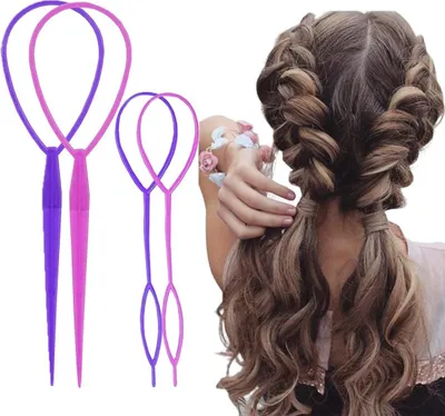 Produktbild von Haarwerkzeug, Durchziehwerkzeug für Haare, Haarschlaufen-Styling-Werkzeug – Pferdeschwanz-Maker, französische Zopfschlaufe für Haarstyling