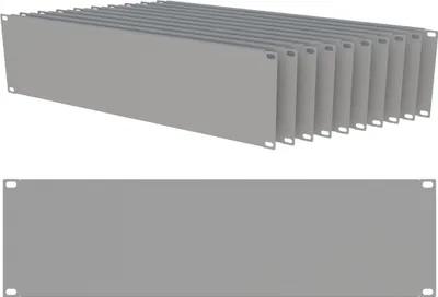 Produktbild von Satz von 10x 19 Zoll 3HE RACK Blindplatte Abdeckplatte Grau