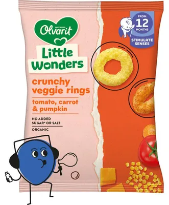 Obrázek produktu pro Olvarit Groente Ringen 12 měsíců+ 15g zeleninová svačina pro batolata, bohatá na vitamíny, bez přísad
