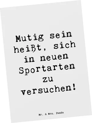 Produktbild von Mr. & Mrs. Panda Postkarte Spruch Neue Sportart versuchen - Weiß - Geschenk, Fotokarte, Zuversicht, Spaß am Sport, Trost, Ansichtskarte, Grußkarte, Surfen, Entdeckung