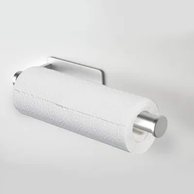 Produktbild von Küchenrollenhalter ohne Bohren, Küchenpapierhalter Wand Küchenrollen Halter Aufbewahrung Organizer, Aluminium