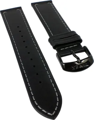 Produktbild von Timex Waterbury Uhrenarmband 20mm | Leder mit Naht, schwarz TW2P95900