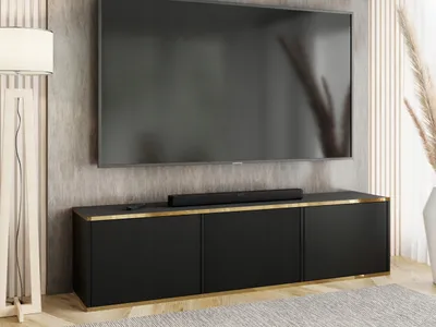 Produktbild von KierMoebel Tv Schrank EDI 3, Modern Lowboard Schwarz  156,4x42x38,8 cm
