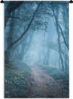 Produktbild von MuchoWow® Wandteppich Wandbehang Bäume - Natur - Nebel 90x135 cm Tapisserie Dekoration Wandtuch - Baumwolle - Wandskulptur