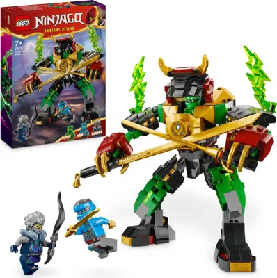 Produktbild von LEGO NINJAGO Lloyds Elementarkraft-Mech, anpassbare Spielzeug-Actionfigur, Ninja-Spielzeug mit 3 Mini-Figuren inkl. Lloyd, Action-Set für junge Ninja, Geschenk für Jungs und Mädchen ab 7 Jahren 71817