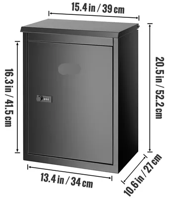 Produktbild von Briefkasten – Einbruchsichere Briefkästen – Wandmontage – Wasserdicht nach IPX3 – 53 cm (21 Zoll) – Briefschlitz