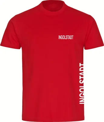 Produktbild von multifanshop Kinder T-Shirt - Ingolstadt - Brust & Seite, rot, Größe 128