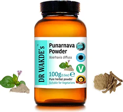 Produktbild von DR WAKDE'S Punarnava Pulver (Boerhavia diffusa) - 100 g (3,5 Unzen) | Rein, Raw & Getrocknetes Pulver | Ayurveda-Kräuter | Vegan | Nichts hinzugefügt