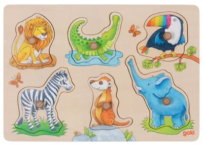 Zdjęcie produktu dla Obraz tła puzzle dzikie zwierzęta z rodzicem