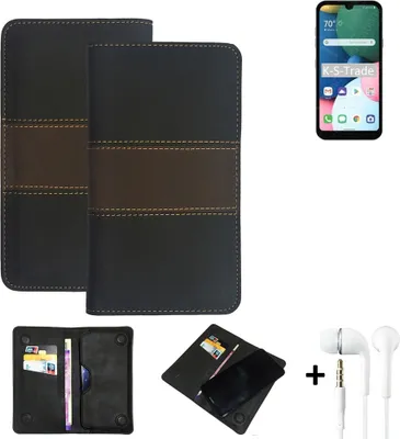 Produktbild von K-S-Trade Handyhülle + Kopfhörer kompatibel mit LG Electronics Fortune 3 Schutzhülle Walletcase Bookstyle Tasche Schutz Case Hülle Wallet Cover