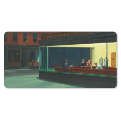 Produktbild von MuchoWow® Mauspad Mousepad Nighthawks - Edward Hopper 60x30 cm - Mousepads - Maus Mat - Pad - Mausunterlage - Nachhaltig
