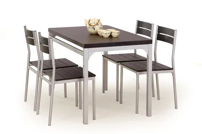Obrázok produktu pre Halmar Jedálenský set Malcolm 1+4 - wenge / oceľ