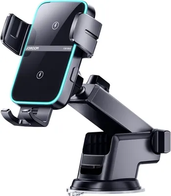 Produktbild von Joyroom JR-ZS246 Bezprzewodowa ładowarka z podwójną cewką i stojak na telefon, czarna