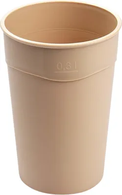 Produktbild von 10 Plastikbecher Mehrwegbecher Kaffeebecher PP creme Ø80x117mm 0,3l