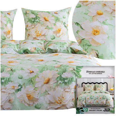 Produktbild von Łóżkoholicy Maria Satin Bettwäsche Blumenmuster 160x200 cm