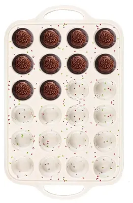 Silikon-Mini-Muffinbackform, 24 Mulden, BPA-frei, spülmaschinengeeignet